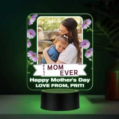 Personalized  Best Mom Ever  LED Photo Frame Lamp
